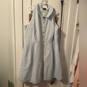 Modcloth Blue/White striped peter pan collar dress